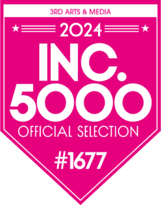 Magenta Banner Reads: "3rd Arts & Media, 2024, INC. 500, Official Selection, #1677