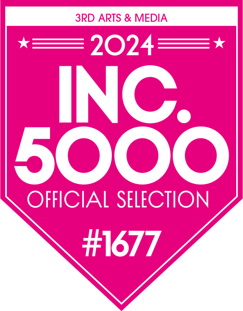 Magenta Banner Reads: "3rd Arts & Media, 2024, INC. 500, Official Selection, #1677