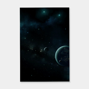 hologram of a man on a planetary background with flickring scan lines